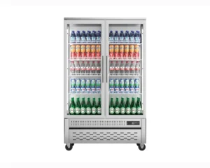 Double-door air-cooled upper beverage display cabinet