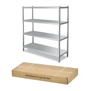 Assembled four-layer flat shelf